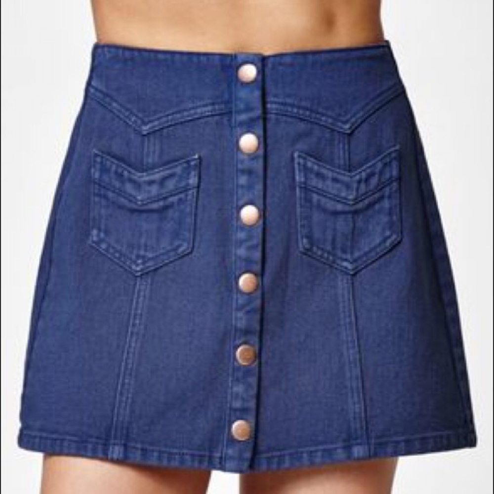 SALE - Kendall & Kylie Denim Button-front Skirt